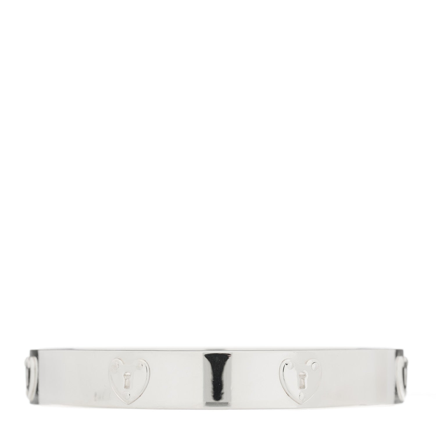 Tiffany Sterling Silver Heart Locks Bangle Bracelet 2 of 3