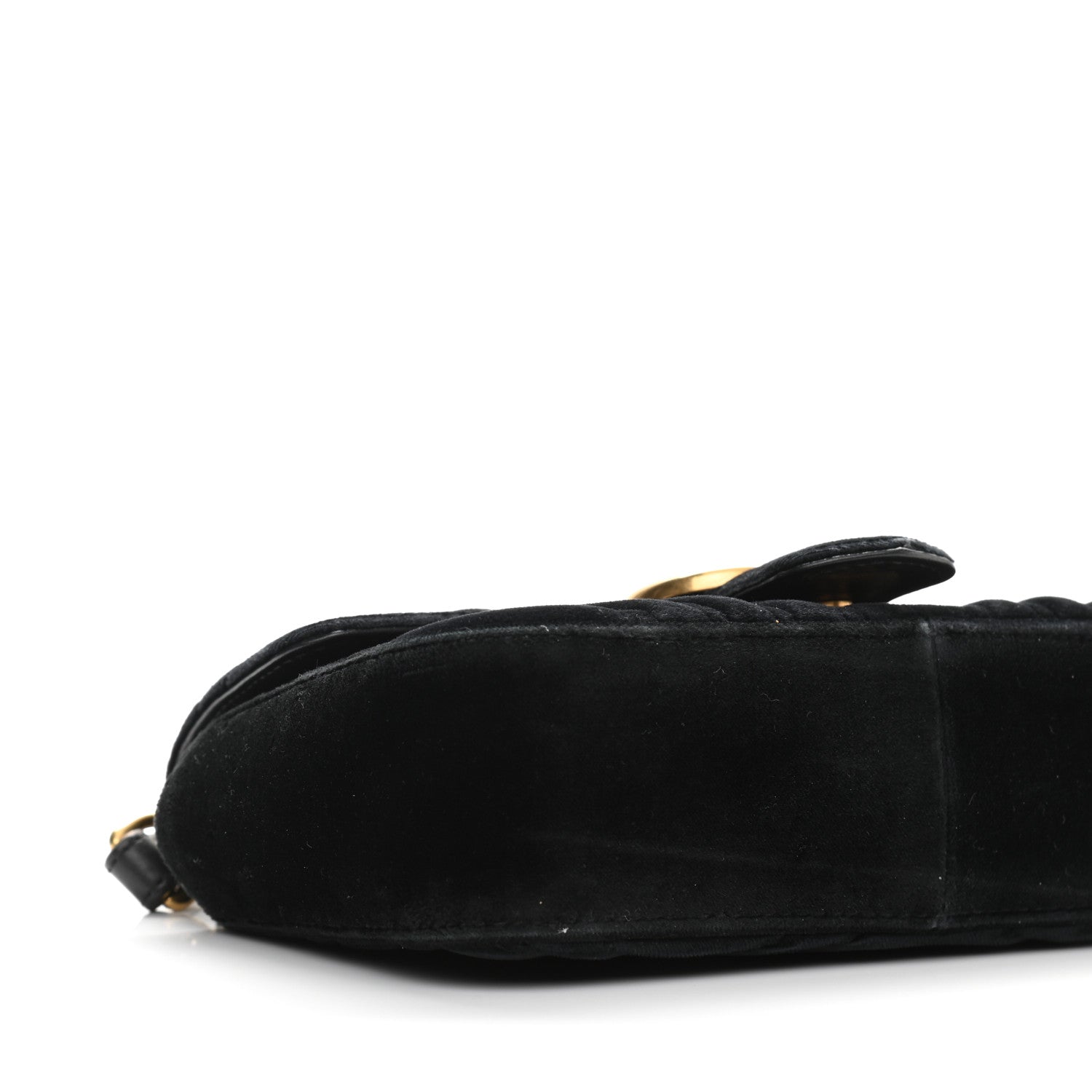 Gucci Velvet Matelasse Mini GG Marmont Shoulder Bag Black 10 of 13