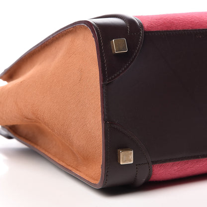 Celine Pony Hair Smooth Calfskin Micro Tri-Color Luggage Pink 7 of 10