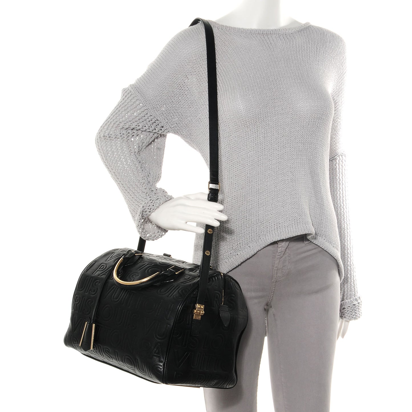 Calfskin Embossed Speedy Cube 30 Black