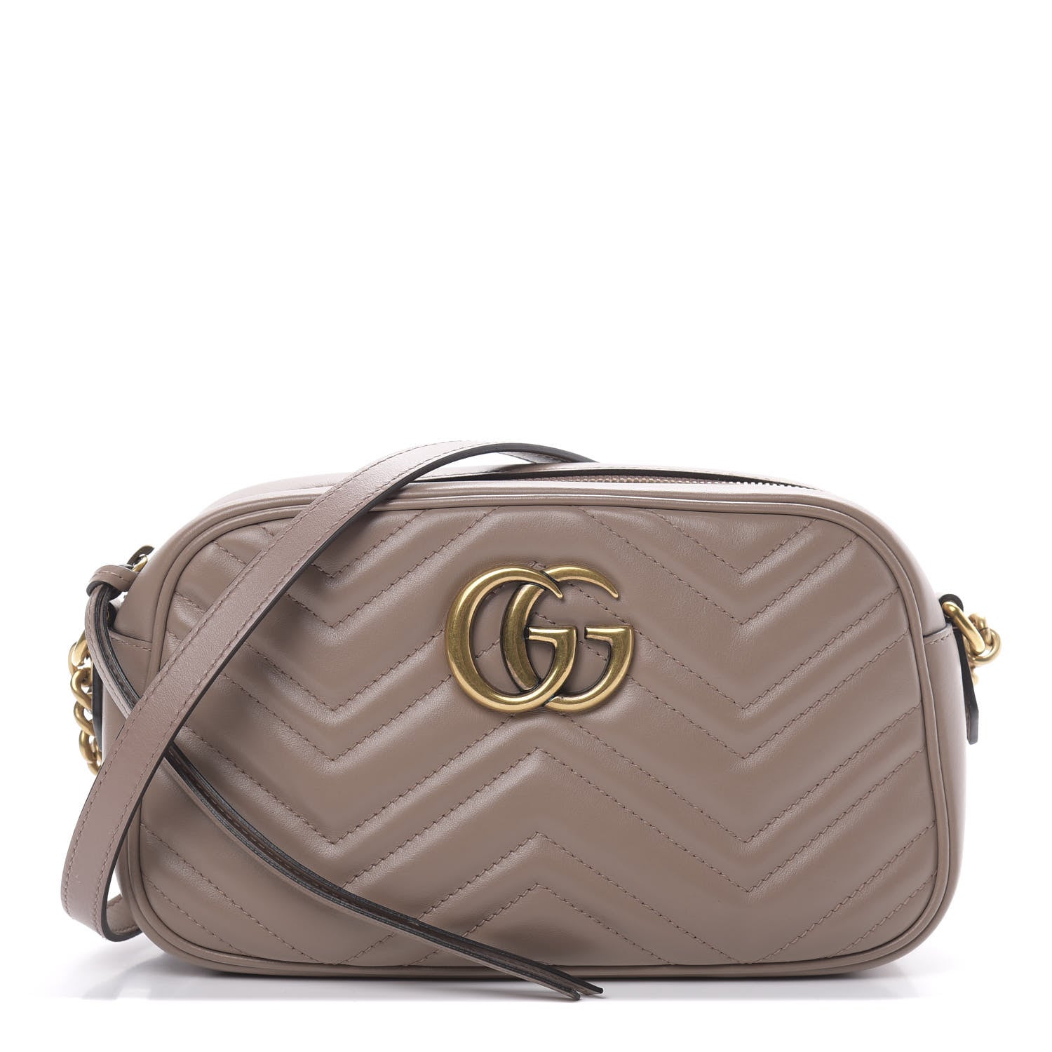 Gucci Calfskin Matelasse Small GG Marmont Chain Shoulder Bag Porcelain Rose 1 of 12