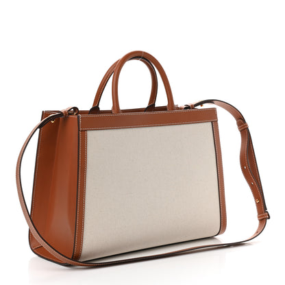 Delvaux Canvas Calfsim Frame Tote PM Natural Brandy 3 of 9