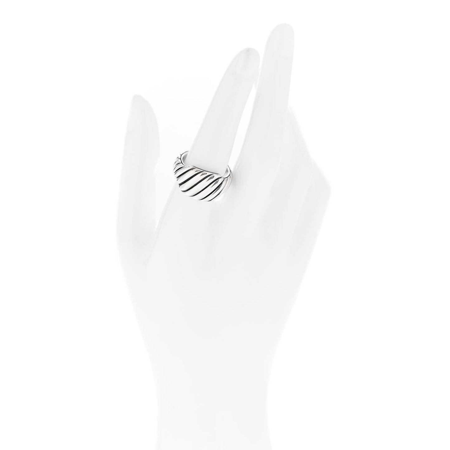 Sterling Silver 12.5mm Sculpted Cable Contour Ring 55 7.25