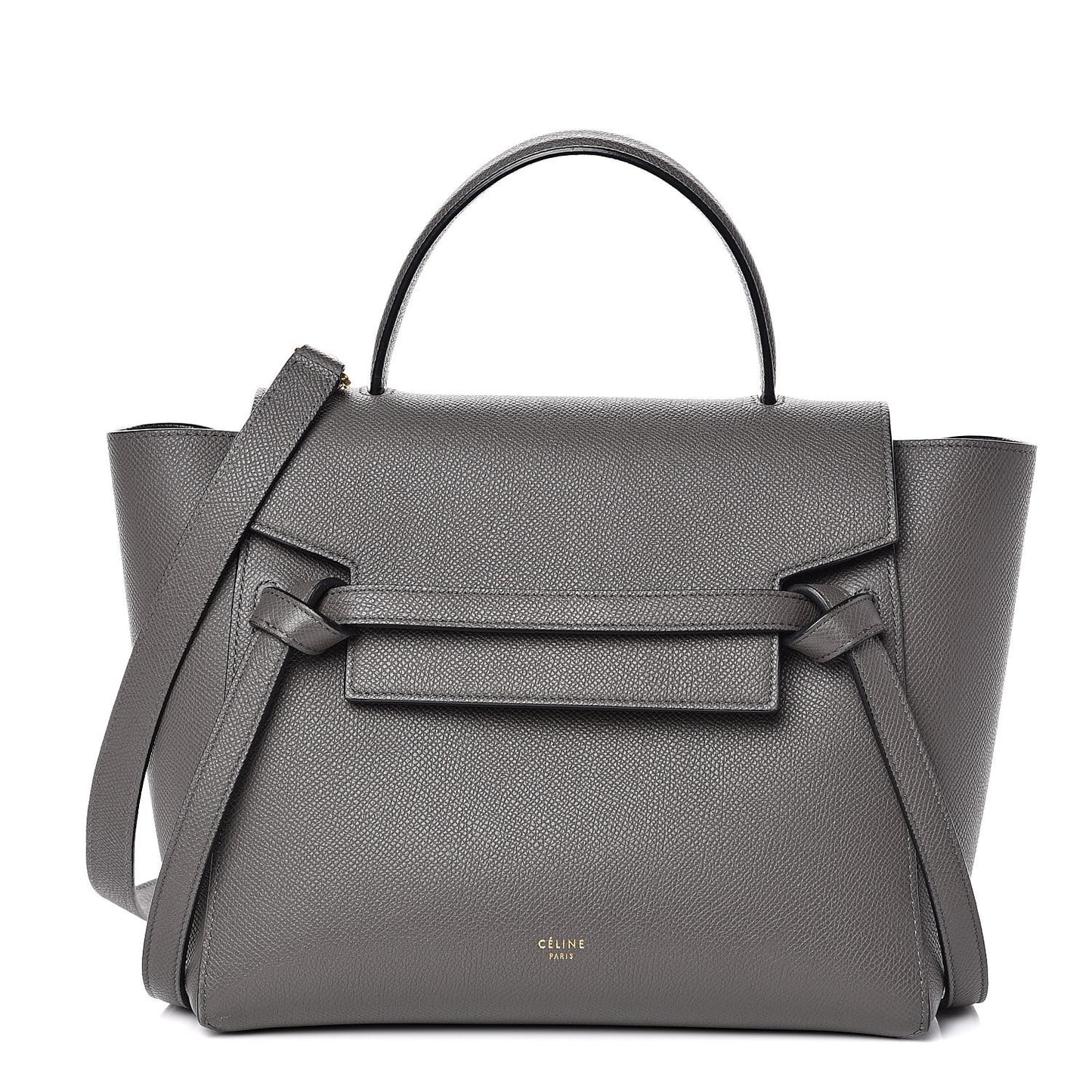 Grained Calfskin Micro Belt Bag Grey