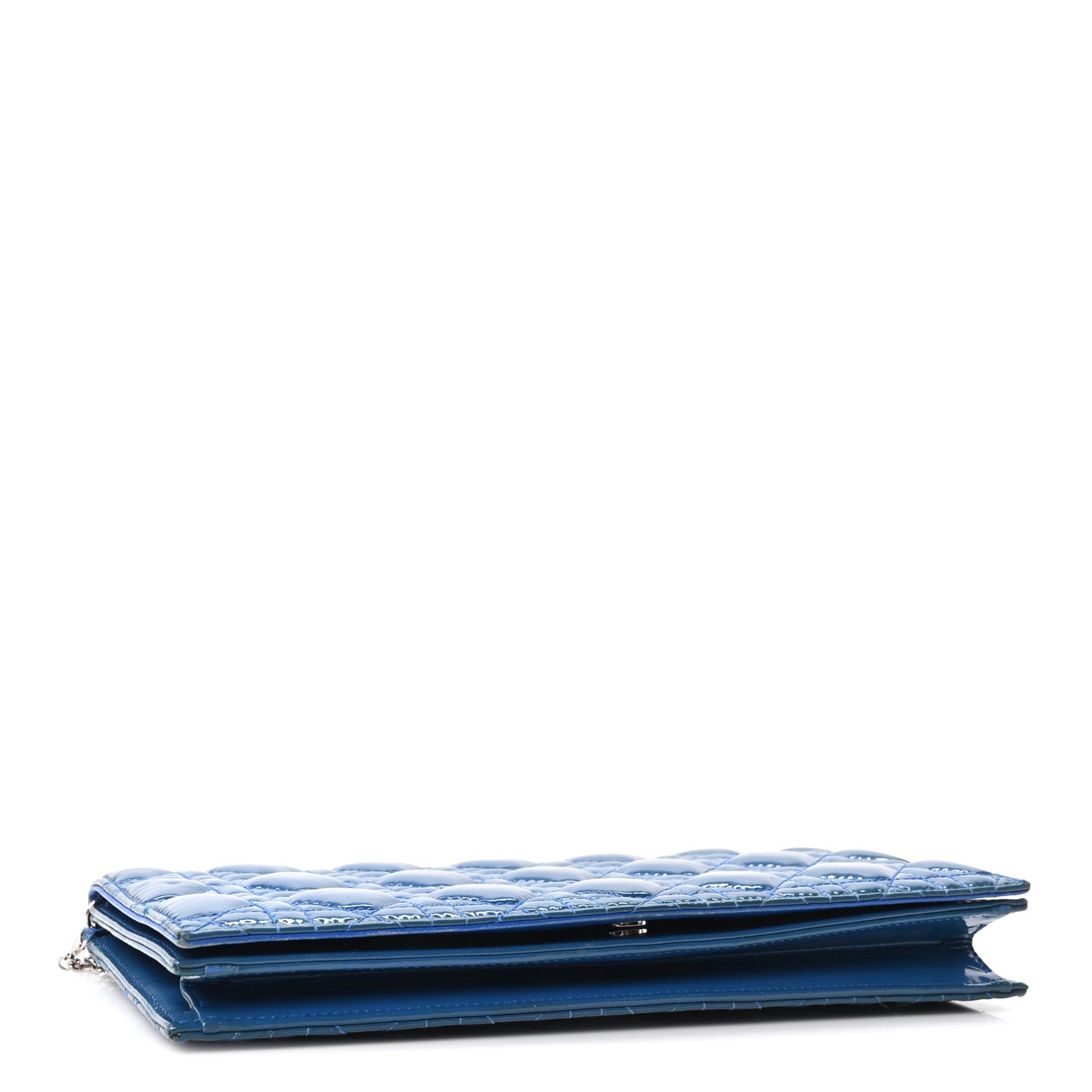 Christian Dior Patent Cannage Lady Dior Convertible Clutch Blue 4 of 9