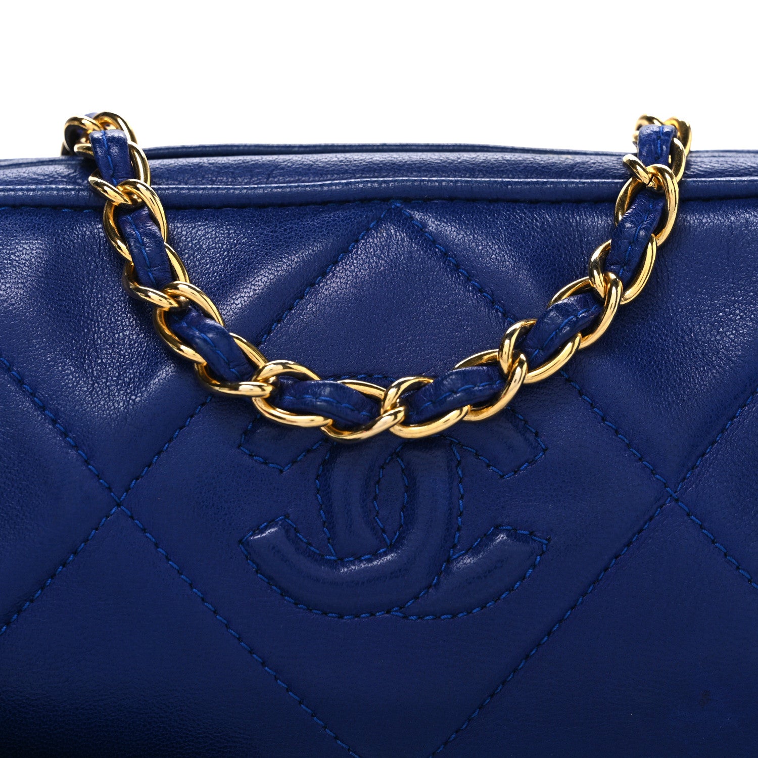 Chanel Lambskin Diamond Quilted Small Shoulder Bag Blue 9 of 12