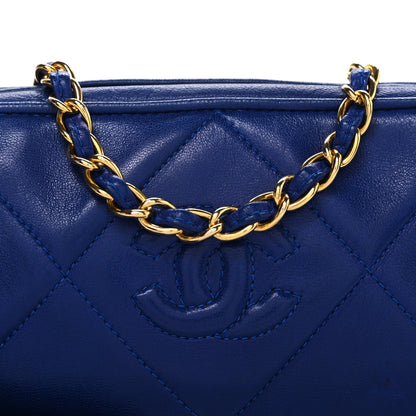 Chanel Lambskin Diamond Quilted Small Shoulder Bag Blue 9 of 12
