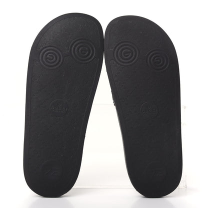 Gucci Rubber GG Monogram Perforated Womens Slide Sandals 39 Black 6 of 10