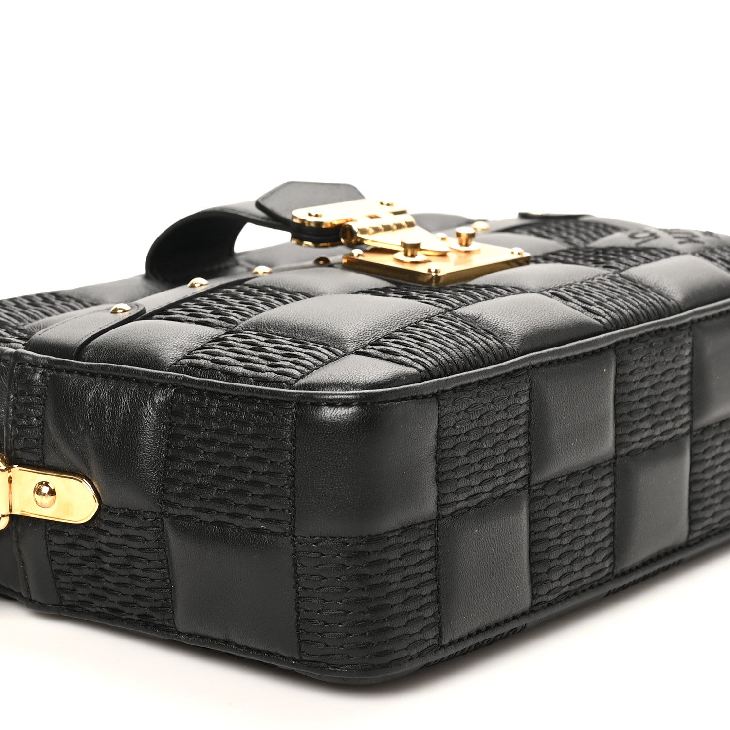 Louis Vuitton Lambskin Damier Quilt Troca MM Black 8 of 10