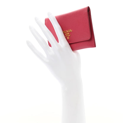 Prada Saffiano Metal Flap Wallet Peonia 3 of 10