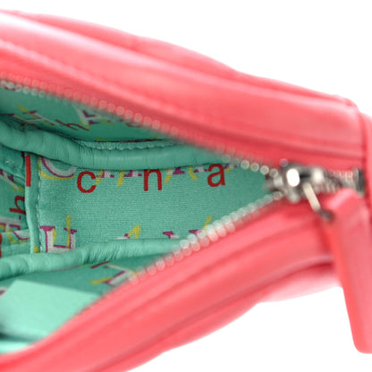 Chanel Lambskin Quilted Zip Around Classic Coin Purse Coral 5 of 10