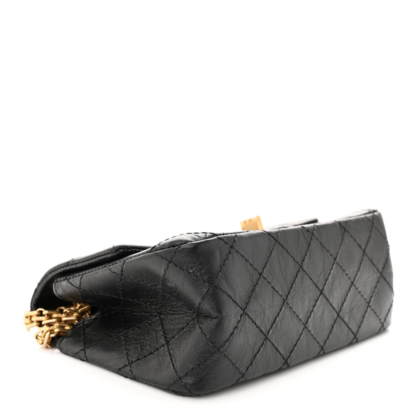 Aged Calfskin Quilted 2.55 Reissue Mini Flap Black