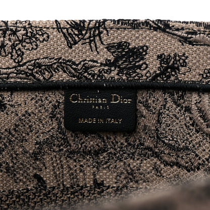 Christian Dior Canvas Embroidered Medium Dioriviera Toile De Jouy Book Tote Black 6 of 10