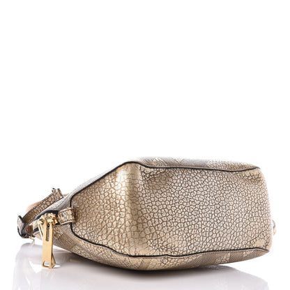 Burberry Metallic Heritage Grain Check Embossed Small Orchard Bowling Bag Gold 4 of 21
