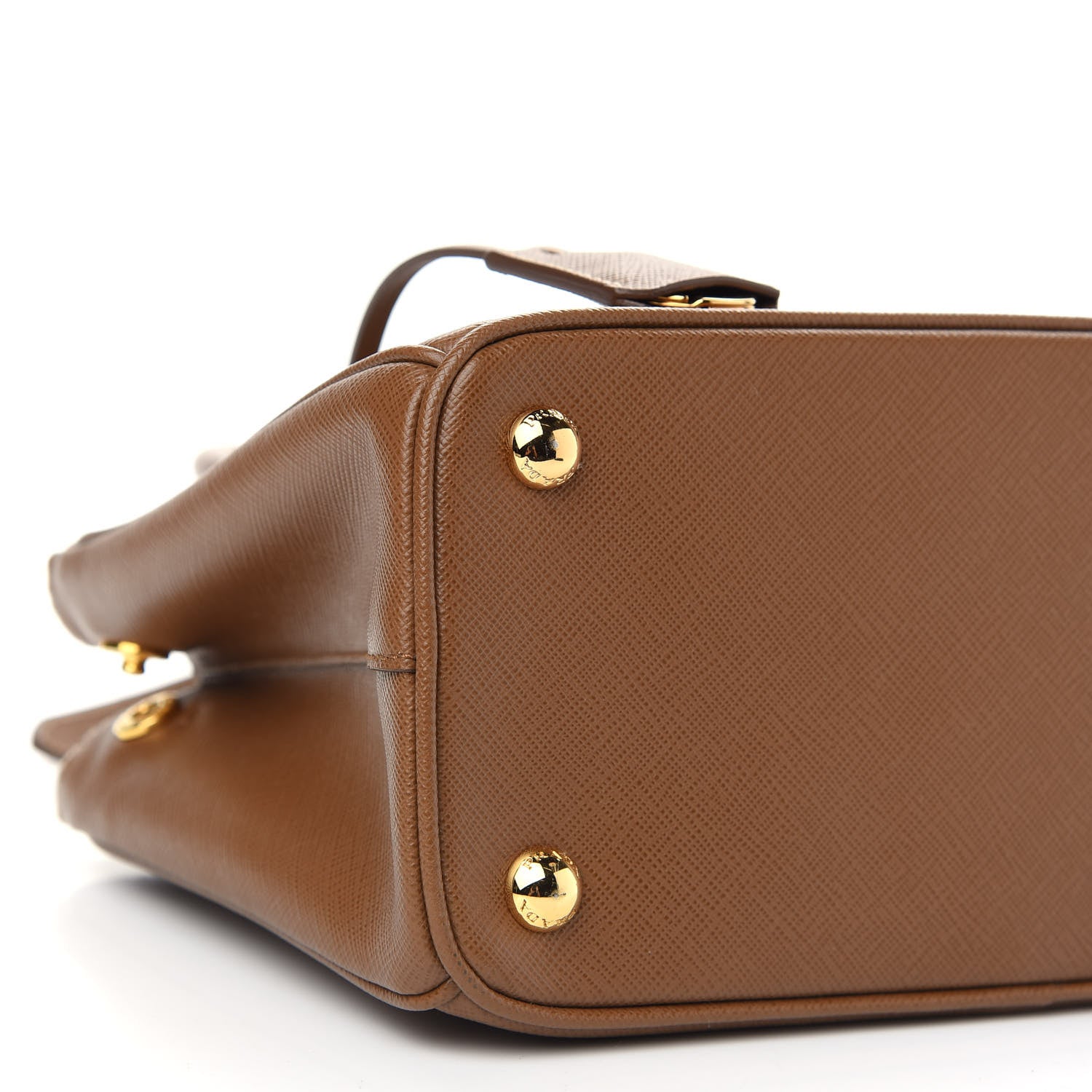 Prada Saffiano Lux Mini Galleria Double Zip Tote Cannella 7 of 8