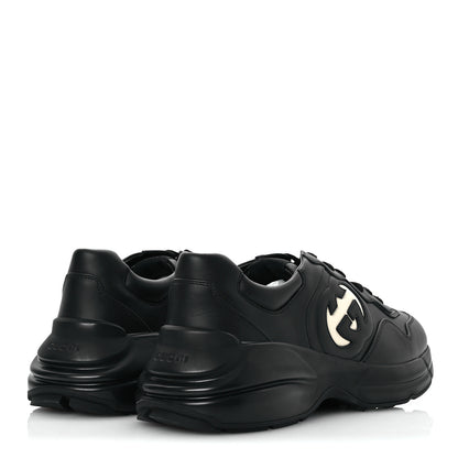 Gucci Dali Soft Calfskin Cut Out Interlocking G Mens Rhyton Sneakers 11 Black Ivoire 5 of 10