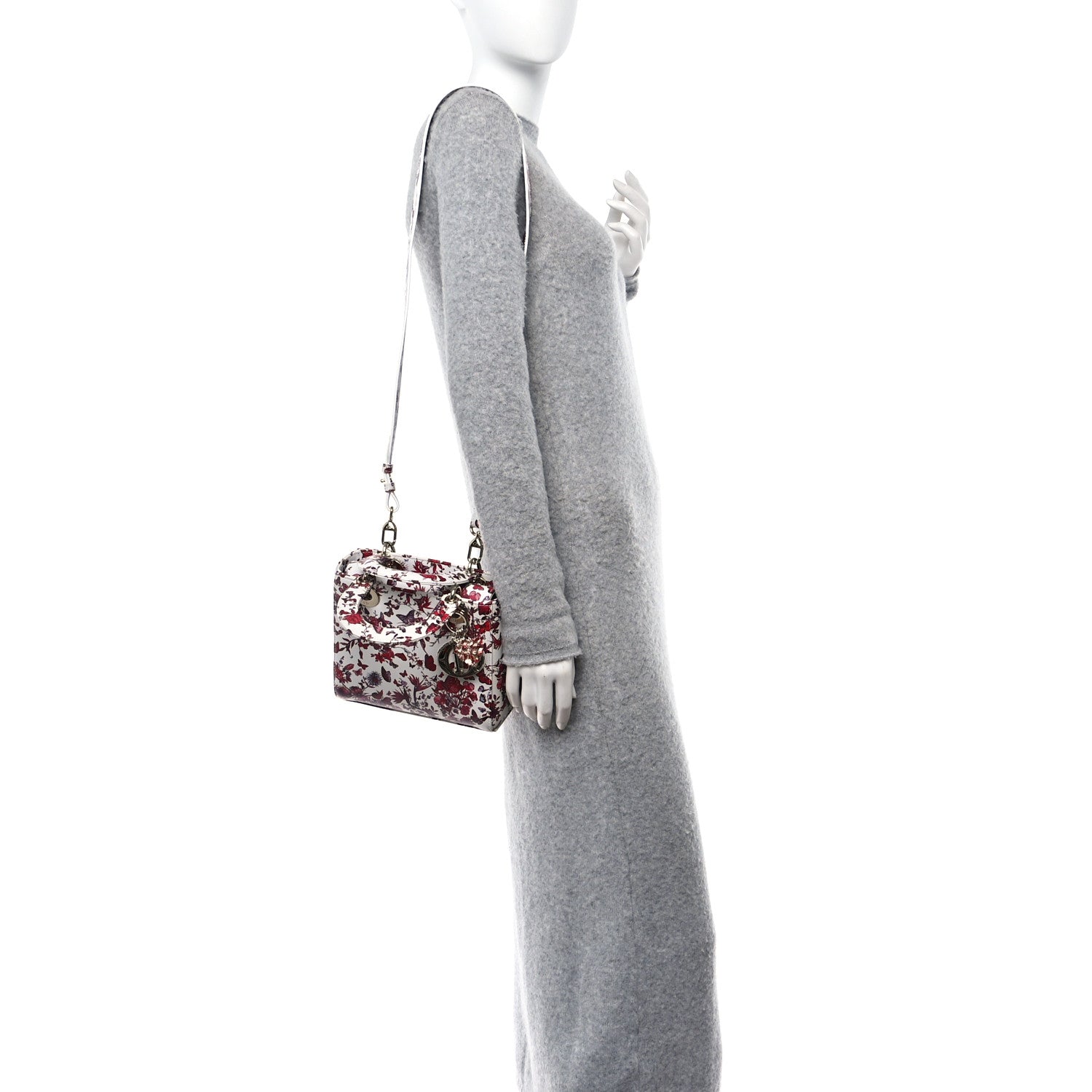 Christian Dior Calfskin Le Coeur Des Papillons Small My ABCDior Lady Dior White Multicolor 2 of 10