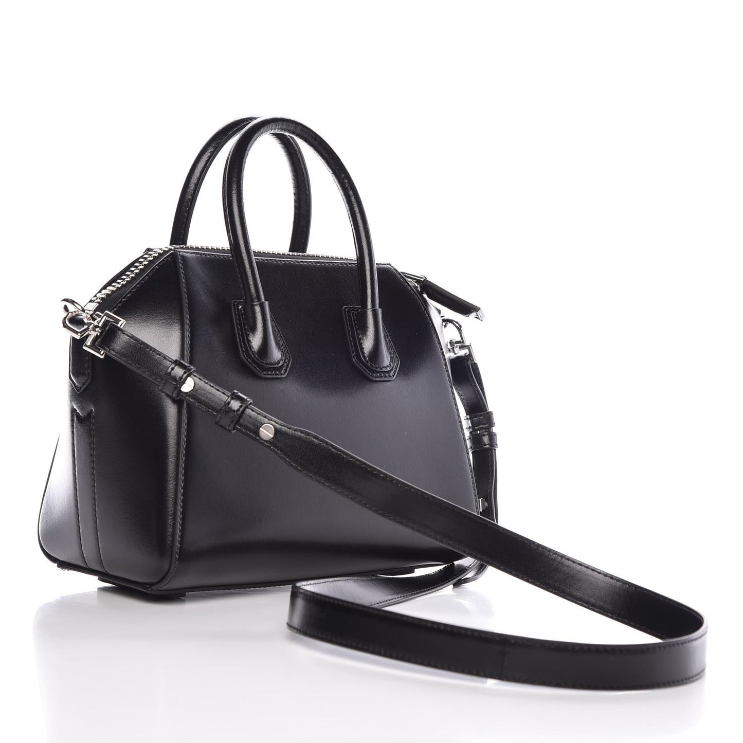 Shiny Lord Calfskin Mini Antigona Black