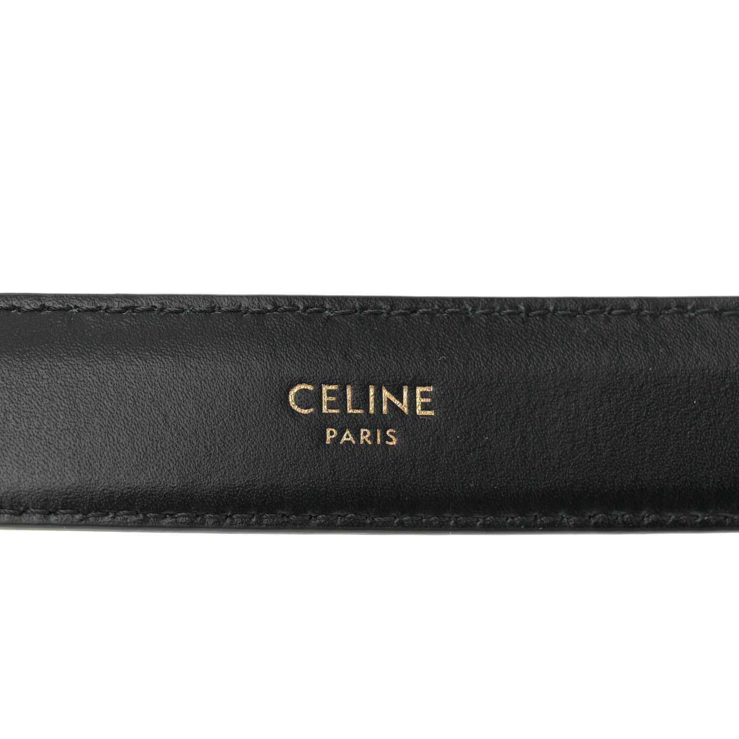 Celine Box Calfskin Medium 25mm Triomphe Belt 80 32 Black 3 of 7
