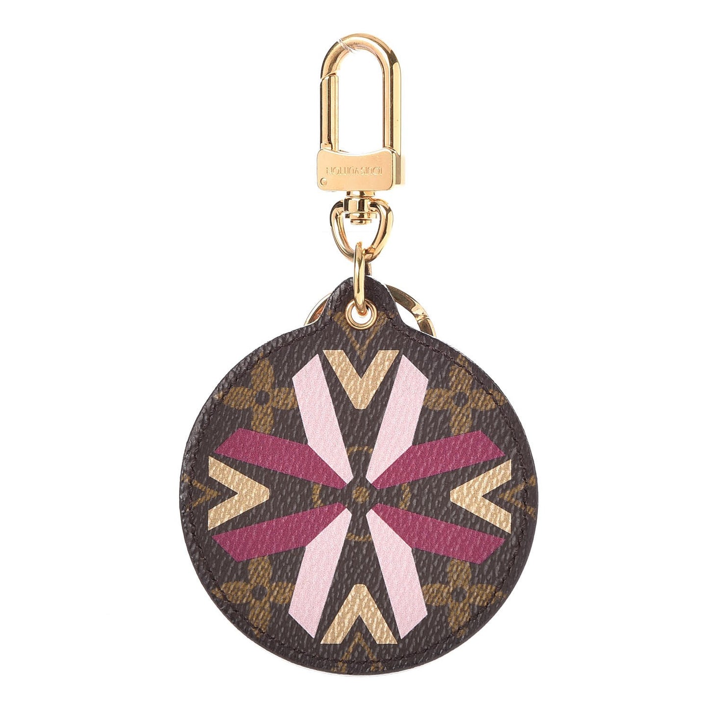 Monogram Illustre Multi V Bag Charm Key Ring Fuchsia