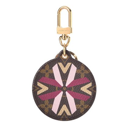 Louis Vuitton Monogram Illustre Multi V Bag Charm Key Ring Fuchsia 1 of 5