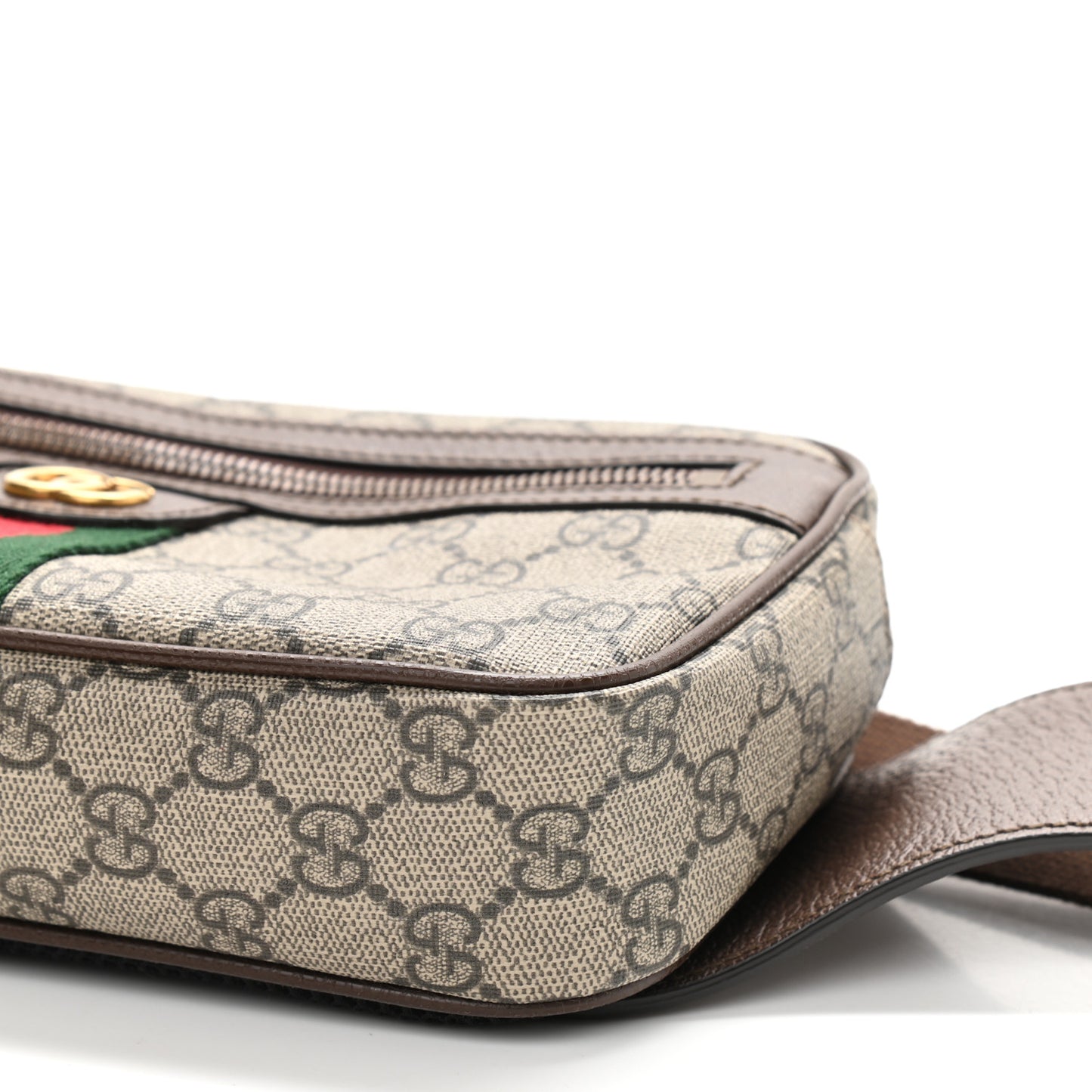 Soft GG Supreme Monogram Medium Ophidia Belt Bag Dark Brown