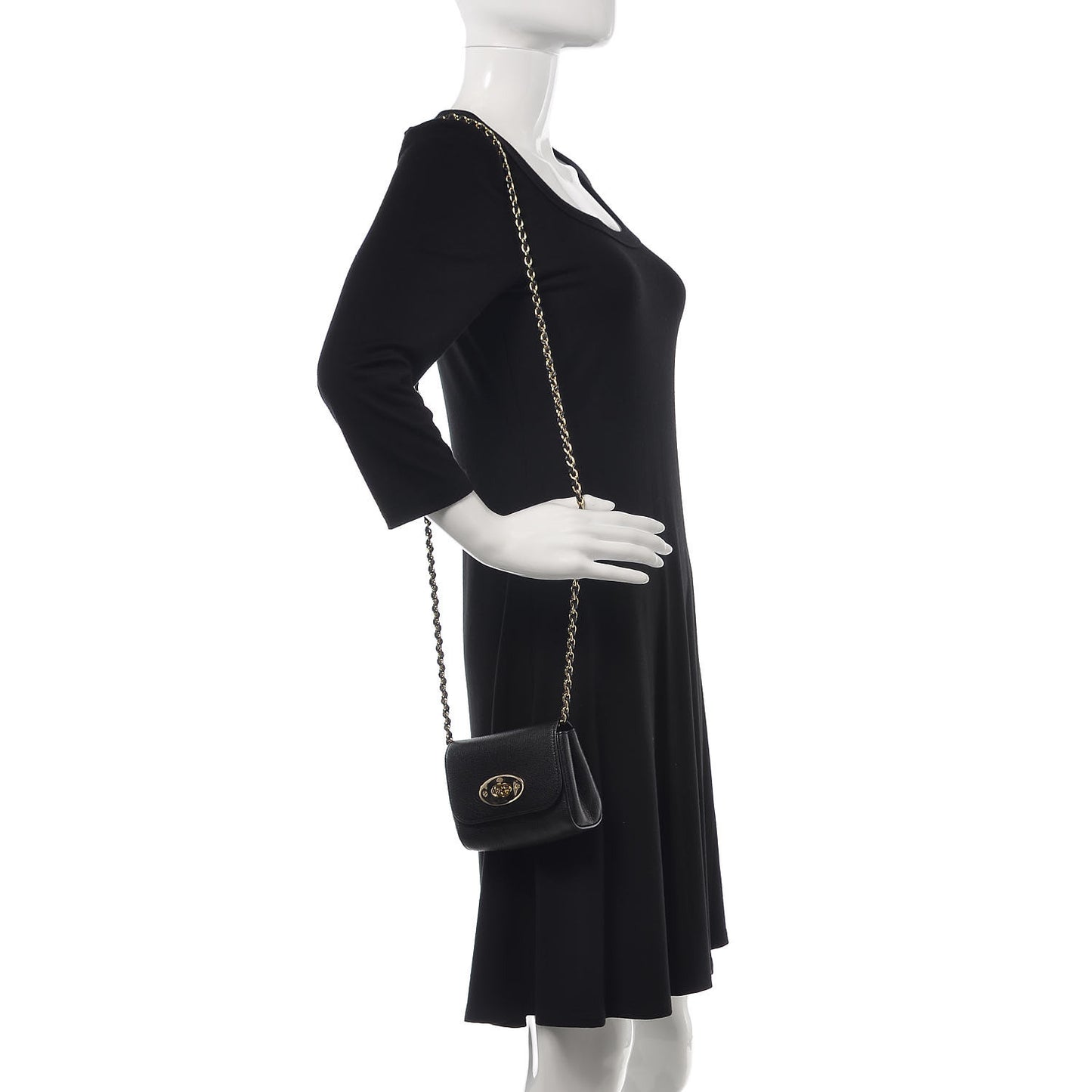 Glossy Goatskin Mini Lily Flap Black