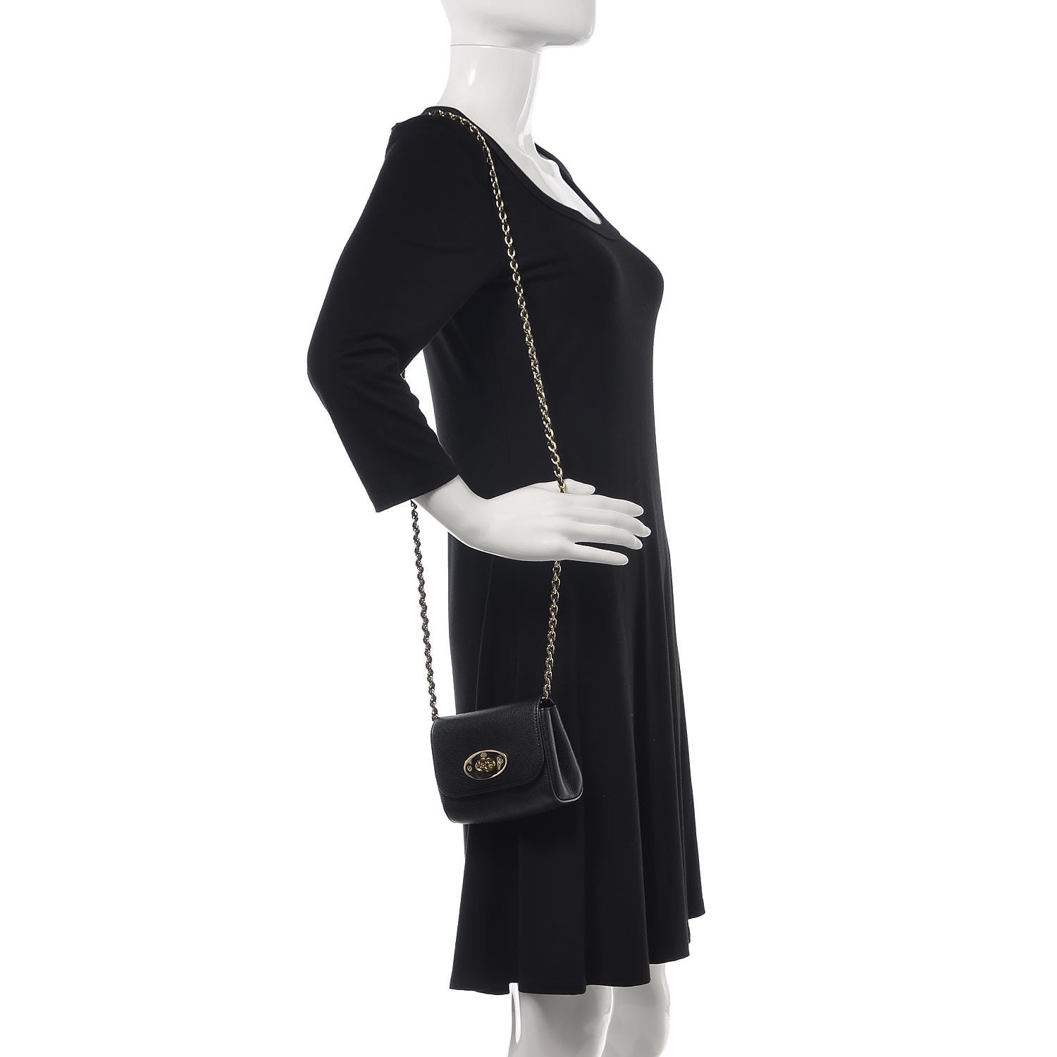 Mulberry Glossy Goatskin Mini Lily Flap Black 2 of 10