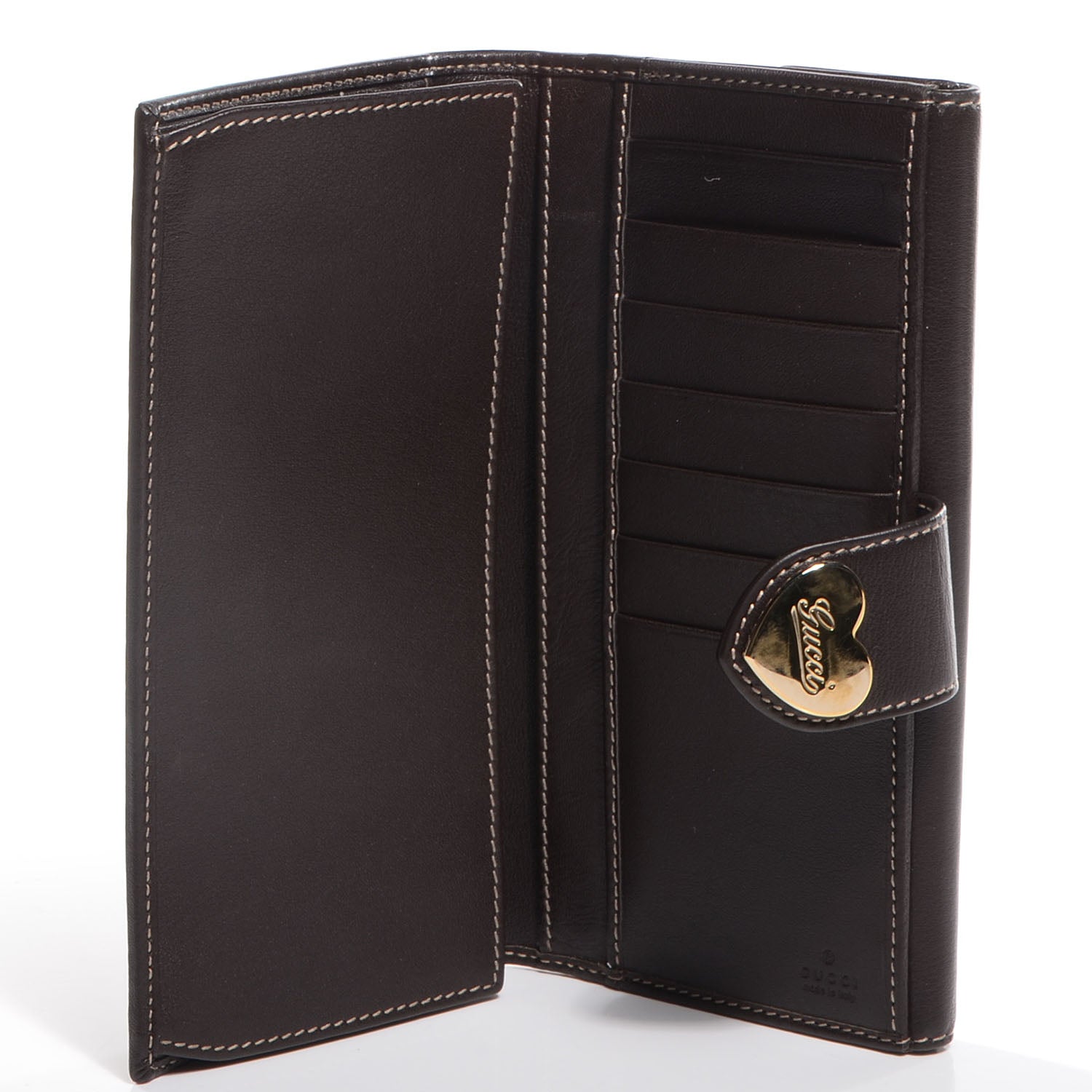 Gucci Monogram Heart Continental Wallet Brown 6 of 8