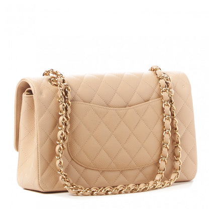 Chanel Caviar Quilted Medium Double Flap Beige 2 of 9
