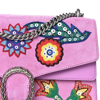 Gucci Suede Cudu Embroidered Medium Dionysus Shoulder Bag Candy Mousse Multicolor 11 of 11
