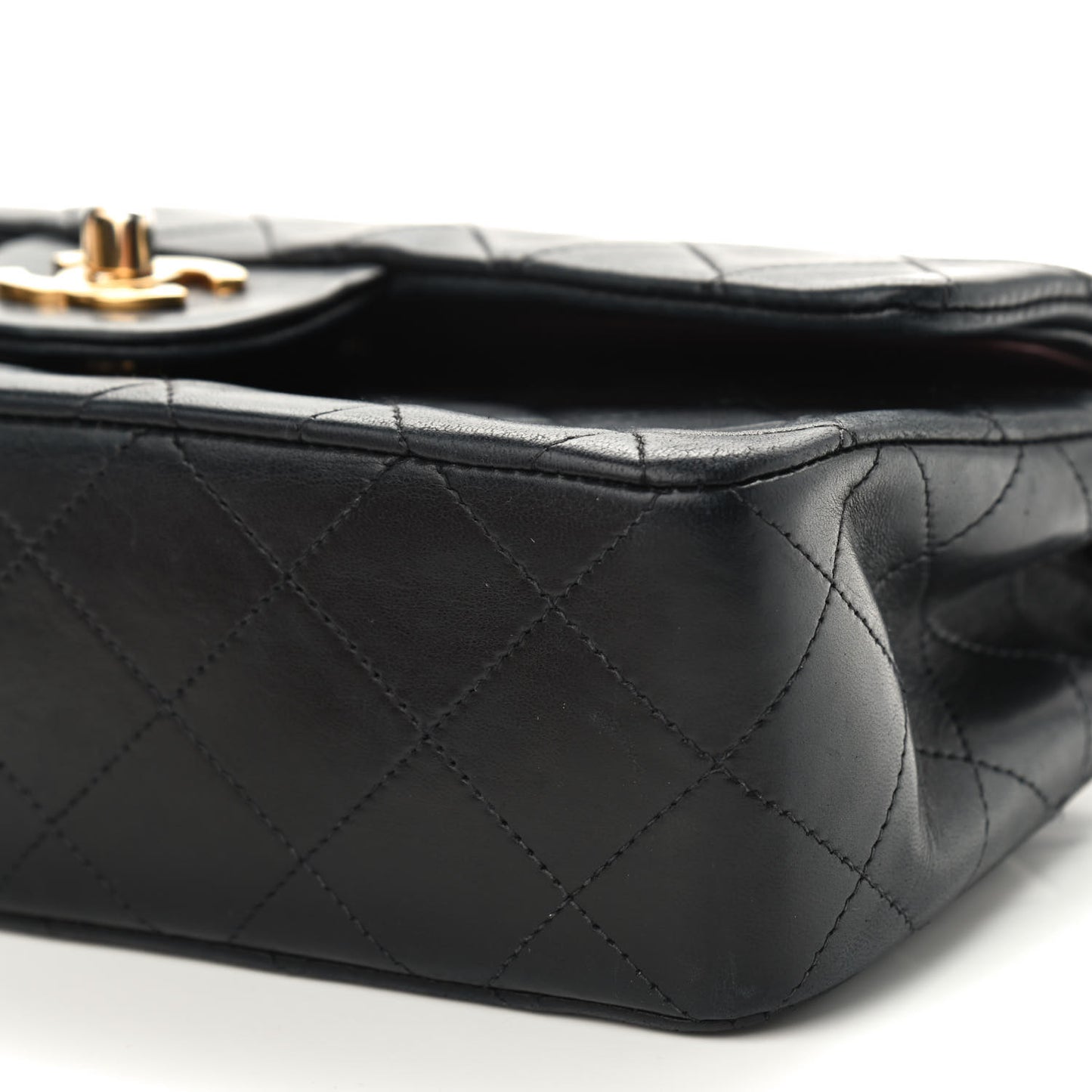 Lambskin Quilted Small Double Flap Black