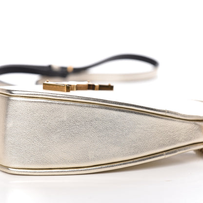 Saint Laurent Metallic Calfskin Heart Monogram Crossbody Silver 9 of 9