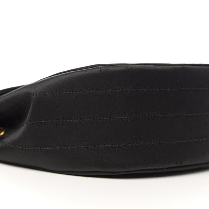 Chanel Satin Quilted Flap Shoulder Bag Black 9 of 11