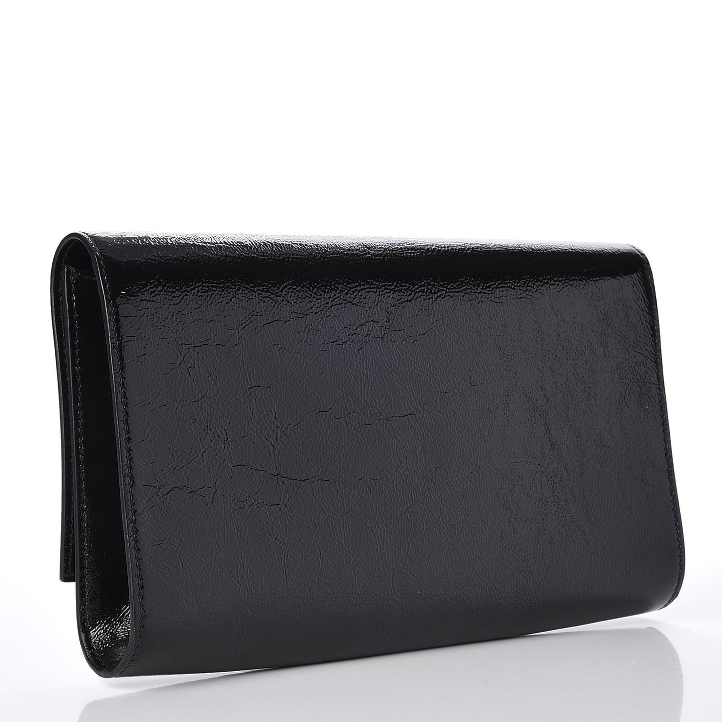 Textured Patent Monogram Large Belle De Jour Clutch Black