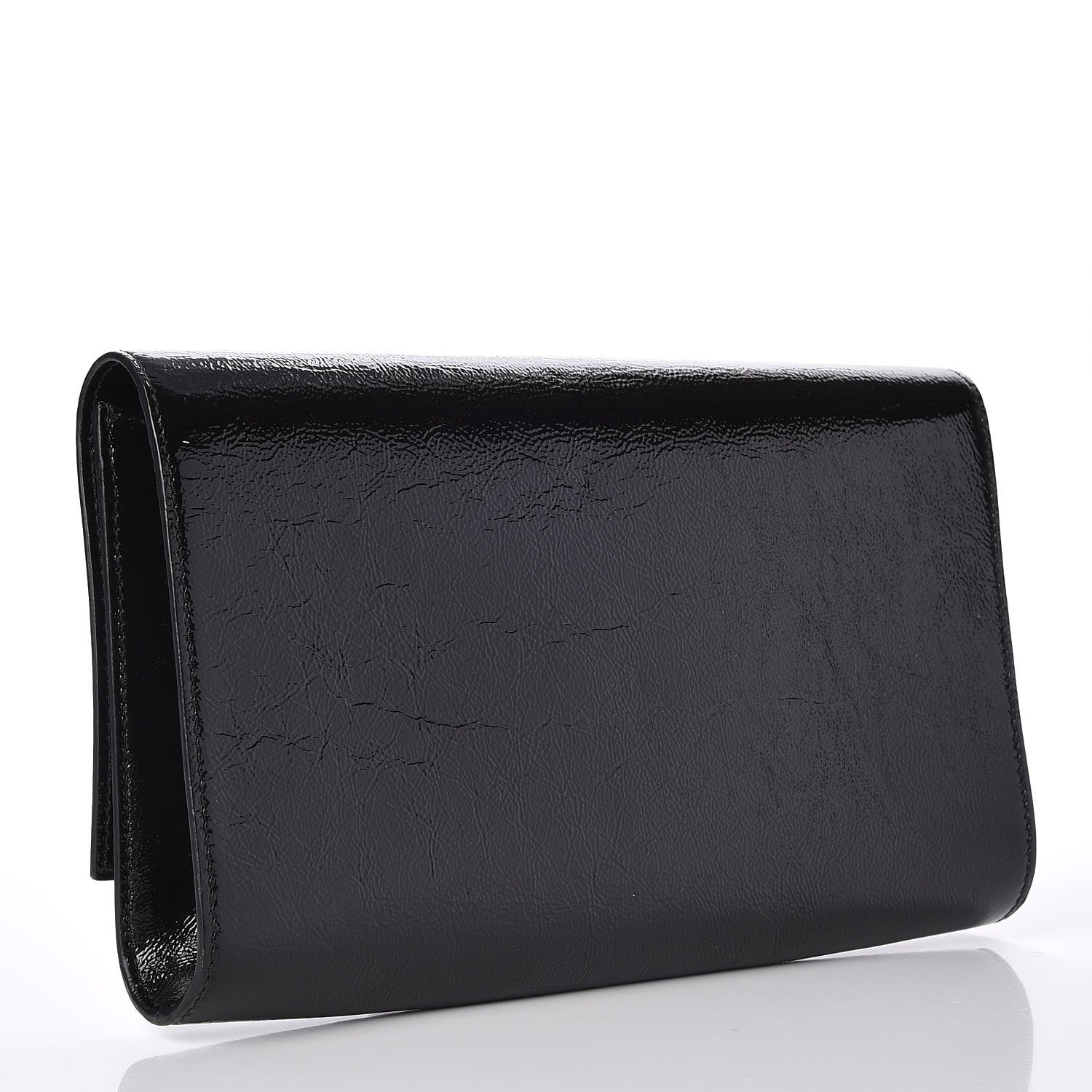 Saint Laurent Textured Patent Monogram Large Belle De Jour Clutch Black 3 of 7