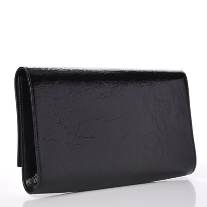 Saint Laurent Textured Patent Monogram Large Belle De Jour Clutch Black 3 of 7