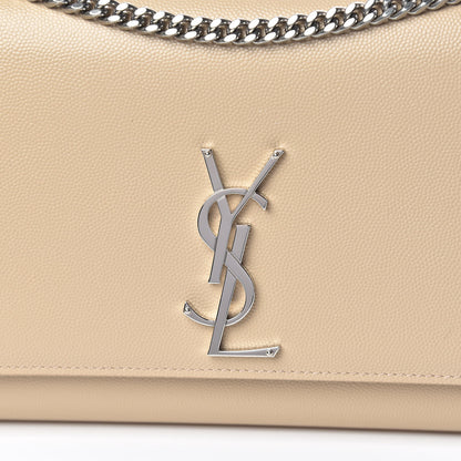 Saint Laurent Grain De Poudre Medium Monogram Kate Satchel Nude Powder 9 of 9