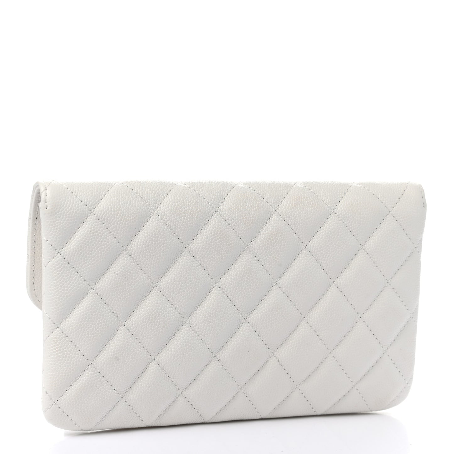 Caviar Quilted My Everything Flap Pouch White