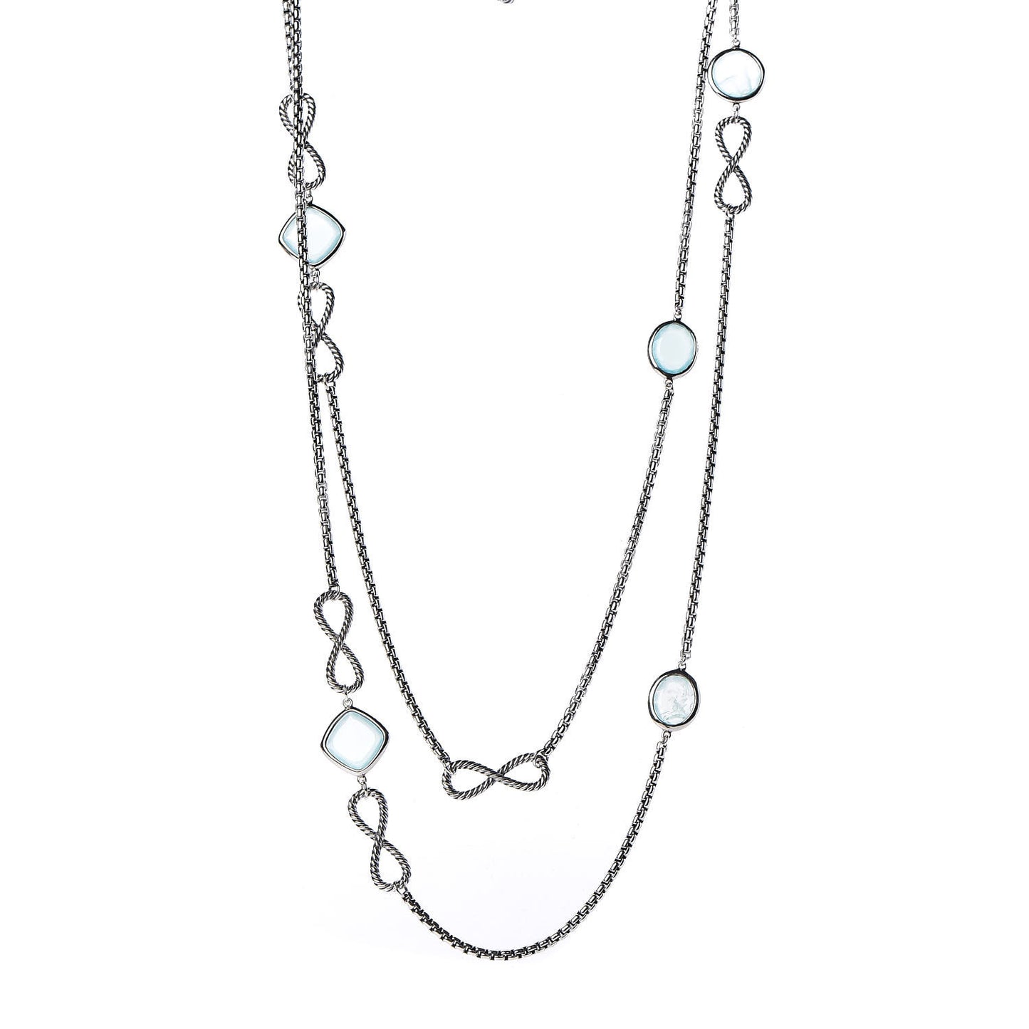 Sterling Silver Chalcedony Infinity Necklace