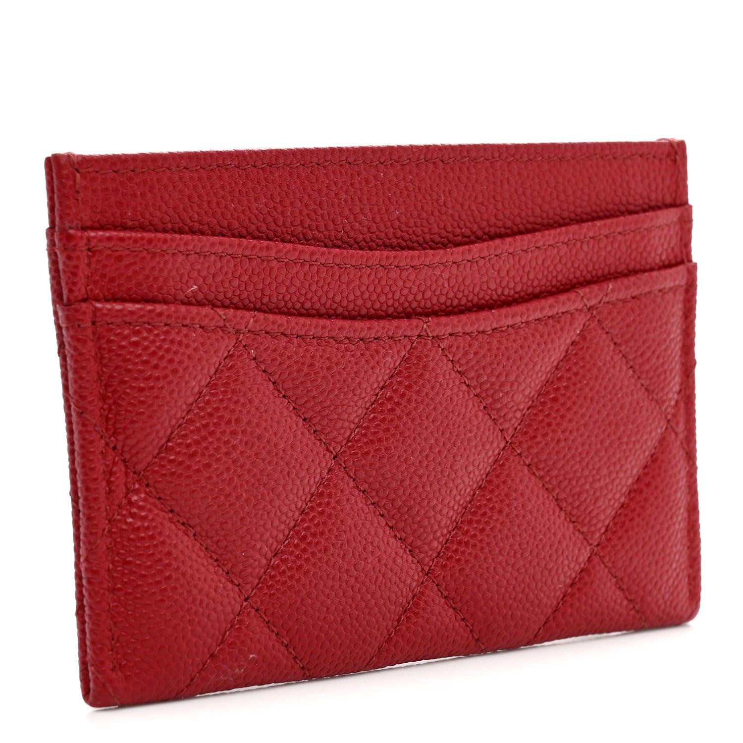 Chanel Caviar Quilted Card Holder Red 3 of 8