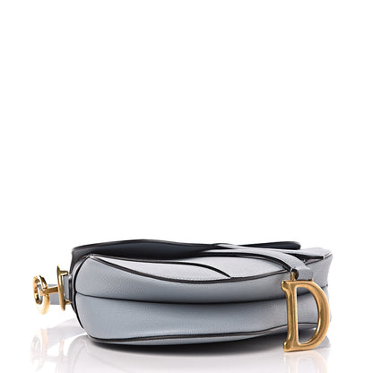 Christian Dior Grained Calfskin Saddle Bag Sky Blue 4 of 8