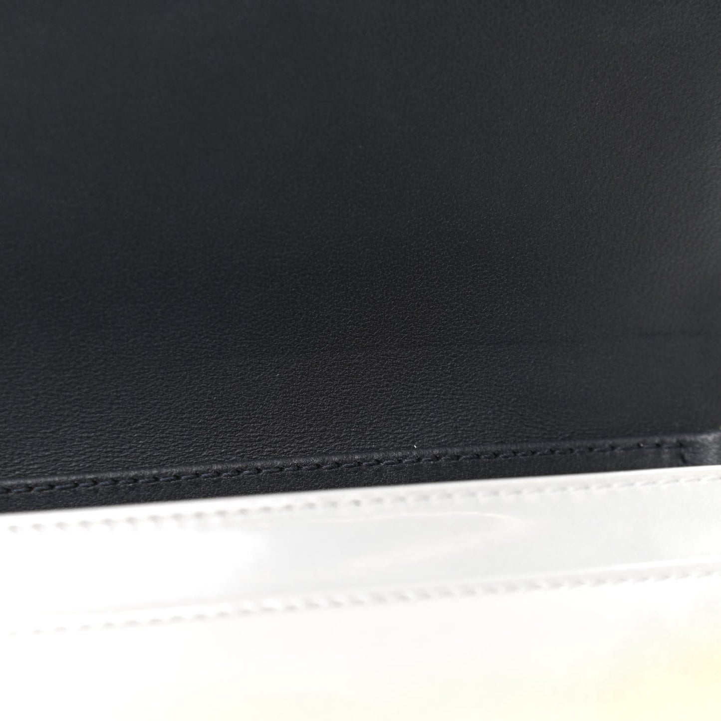 Patent Micro-Cannage Diorama Wallet on Chain Pouch White