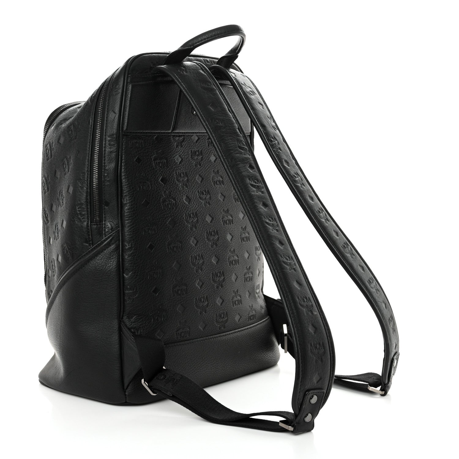 MCM Calfskin Ottomar Monogram Duke Backpack Black 3 of 12