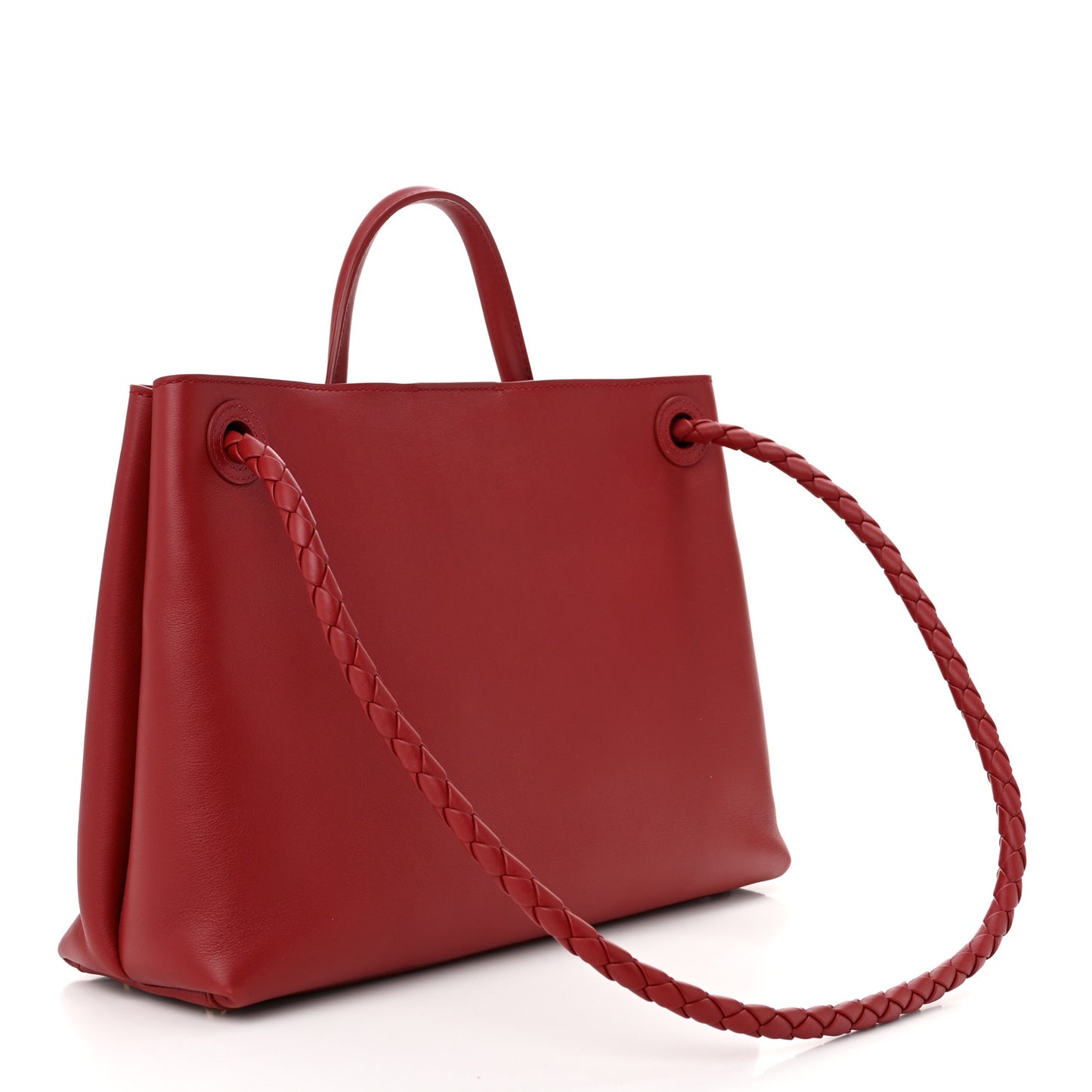 Silky Calfskin Medium Andiamo Shoulder Bag Rosewood Space