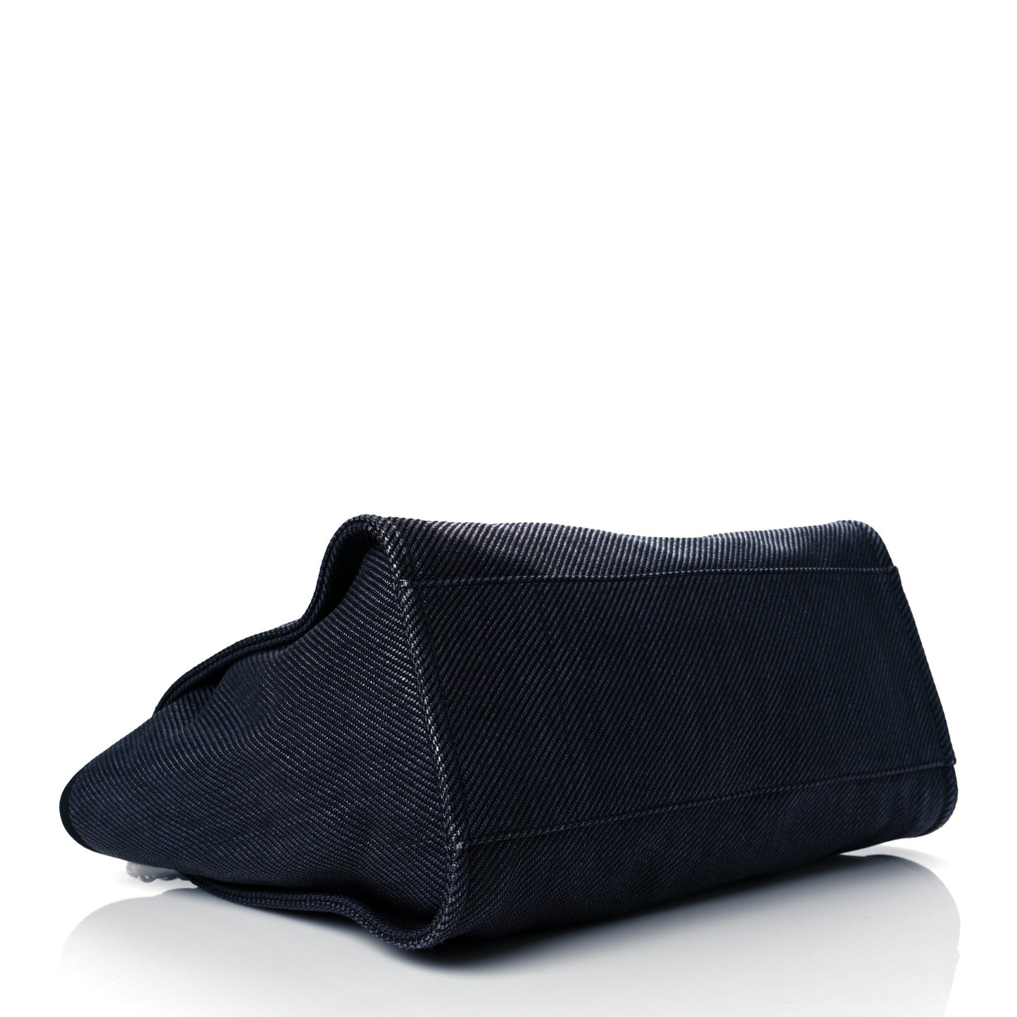Mixed Fibers Calfskin Medium Deauville Tote Blue