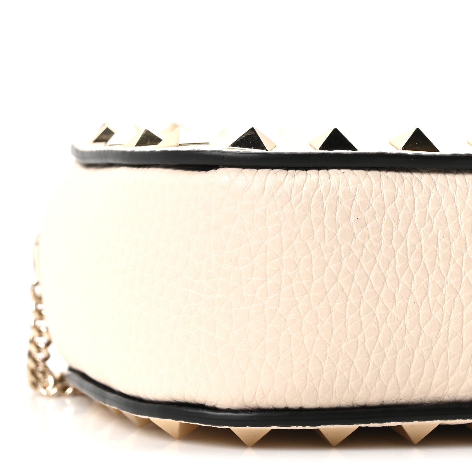 Valentino Garavani Pebbled Calfskin Rockstud Mini Crossbody Chain Bag White 8 of 9