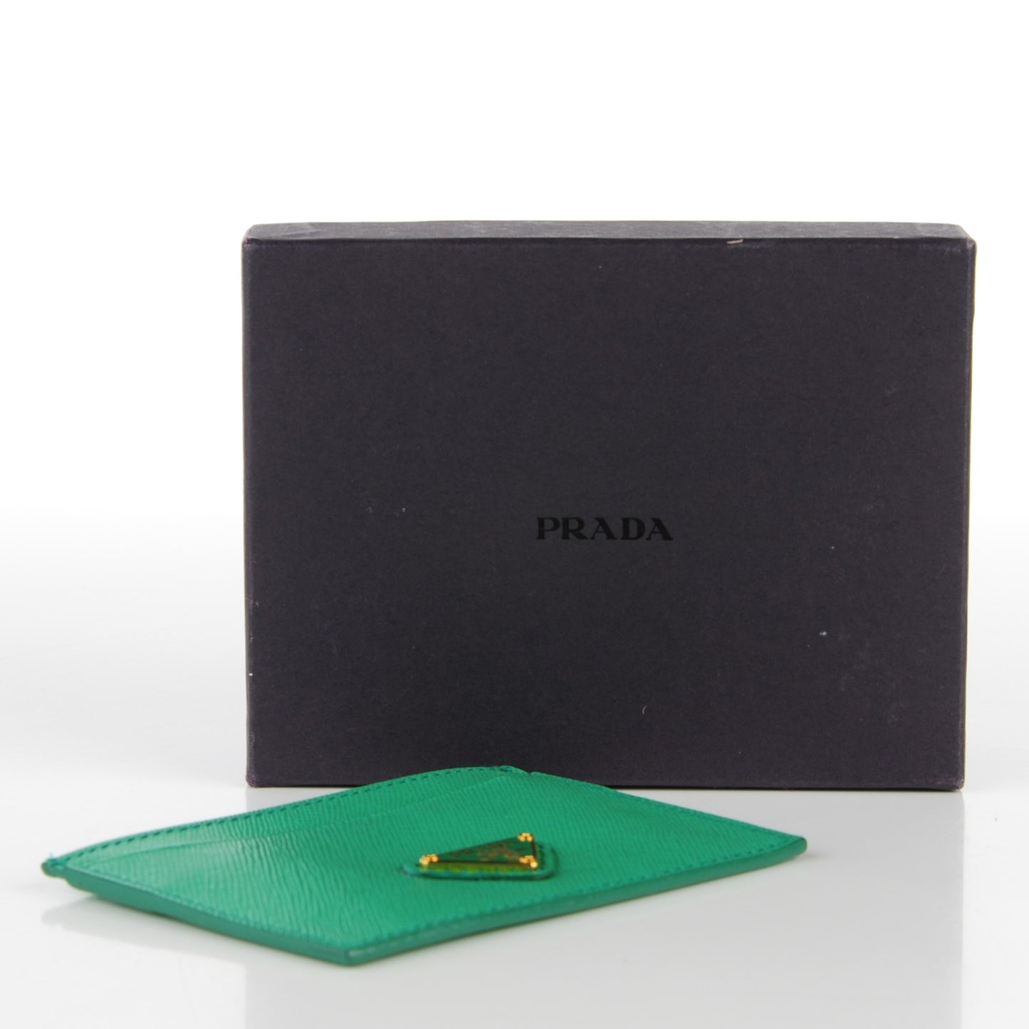 Saffiano Oro Card Case Acquamarina