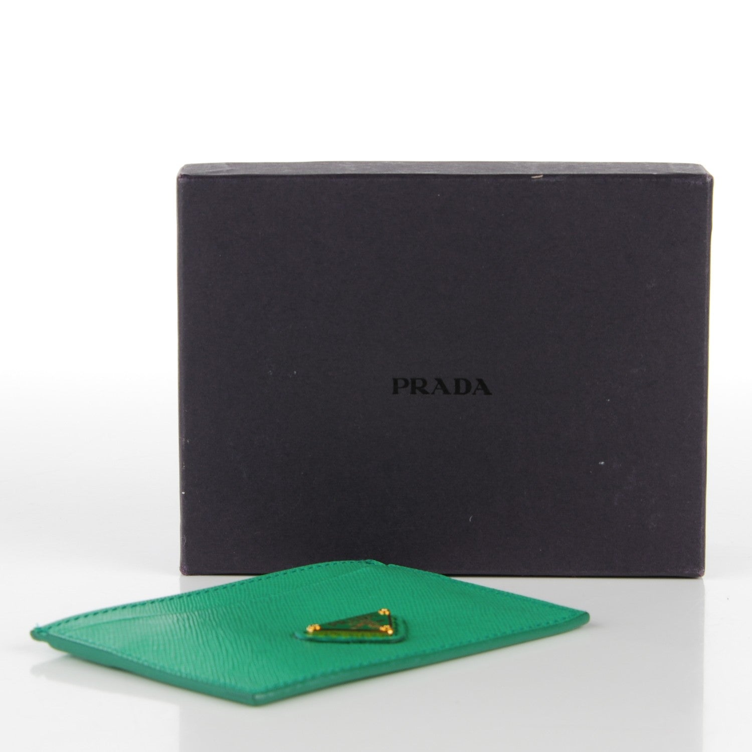 Prada Saffiano Oro Card Case Acquamarina 4 of 8