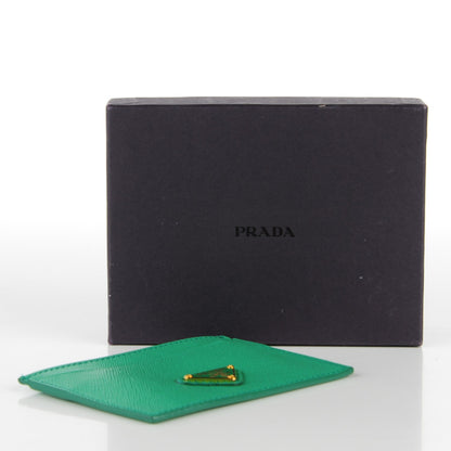 Prada Saffiano Oro Card Case Acquamarina 4 of 8